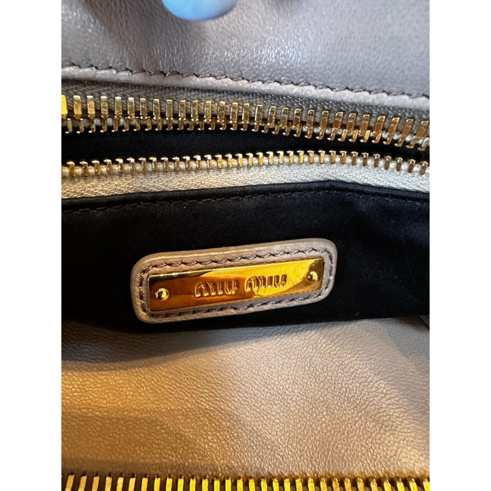 Miu Miu Beige Leather Tote Bag - Picture 13 of 14